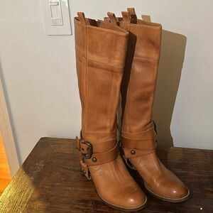 Schumer & Sons Anthropologie fawn boots with straps